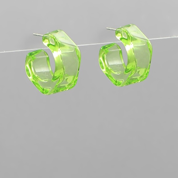 Fleurish Jewelry Jewelry - Color Lucite Resin Hoops